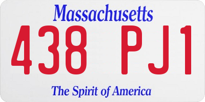 MA license plate 438PJ1