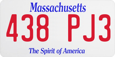 MA license plate 438PJ3