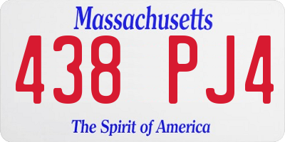 MA license plate 438PJ4