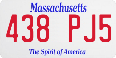 MA license plate 438PJ5