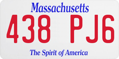 MA license plate 438PJ6