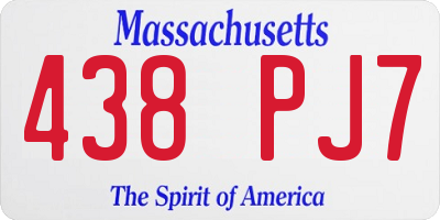 MA license plate 438PJ7