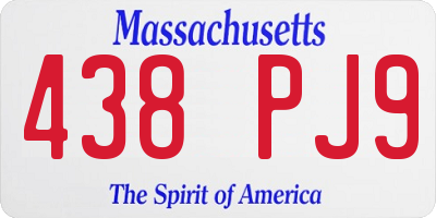 MA license plate 438PJ9