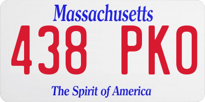 MA license plate 438PK0
