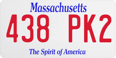 MA license plate 438PK2