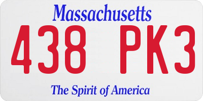 MA license plate 438PK3