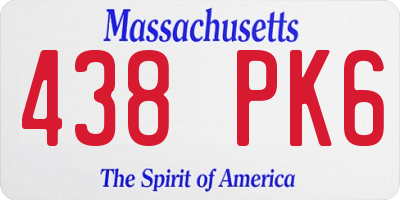 MA license plate 438PK6