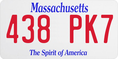 MA license plate 438PK7