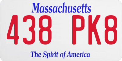 MA license plate 438PK8