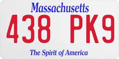 MA license plate 438PK9