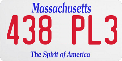 MA license plate 438PL3