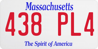 MA license plate 438PL4