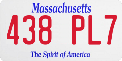 MA license plate 438PL7