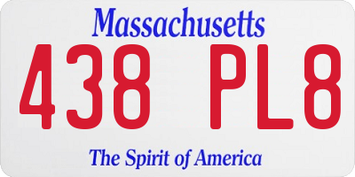 MA license plate 438PL8
