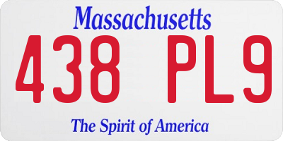 MA license plate 438PL9