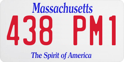MA license plate 438PM1