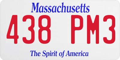 MA license plate 438PM3