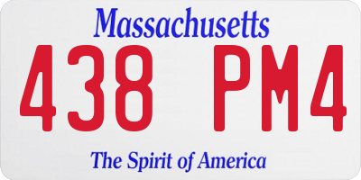 MA license plate 438PM4