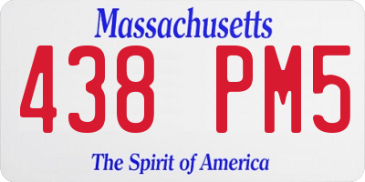 MA license plate 438PM5