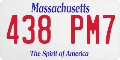 MA license plate 438PM7