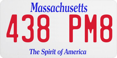 MA license plate 438PM8