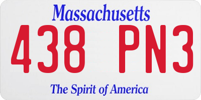 MA license plate 438PN3