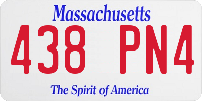 MA license plate 438PN4