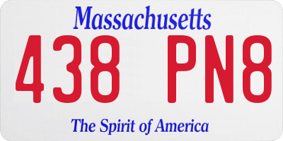 MA license plate 438PN8