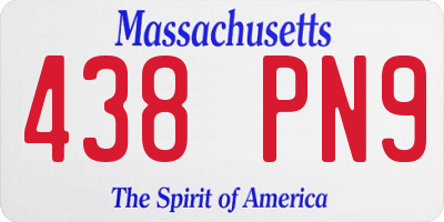 MA license plate 438PN9