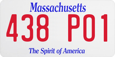 MA license plate 438PO1