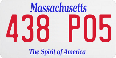 MA license plate 438PO5