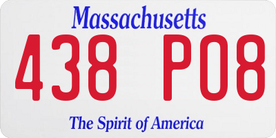 MA license plate 438PO8