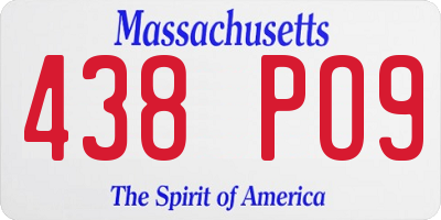 MA license plate 438PO9