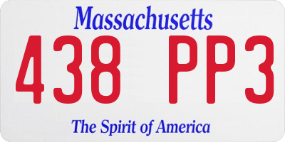 MA license plate 438PP3