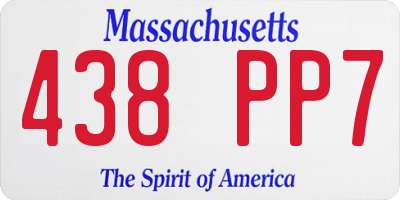 MA license plate 438PP7