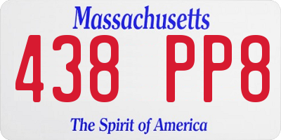 MA license plate 438PP8