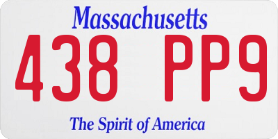 MA license plate 438PP9