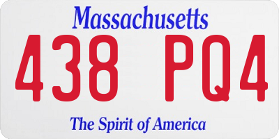 MA license plate 438PQ4