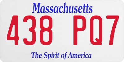 MA license plate 438PQ7