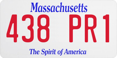 MA license plate 438PR1