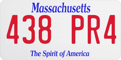 MA license plate 438PR4