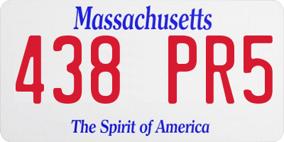 MA license plate 438PR5