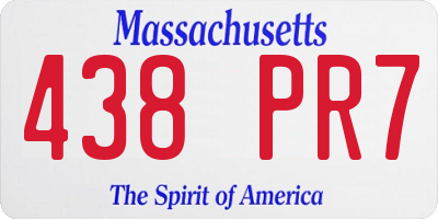 MA license plate 438PR7