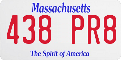 MA license plate 438PR8