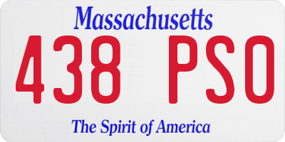 MA license plate 438PS0