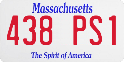 MA license plate 438PS1