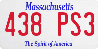 MA license plate 438PS3