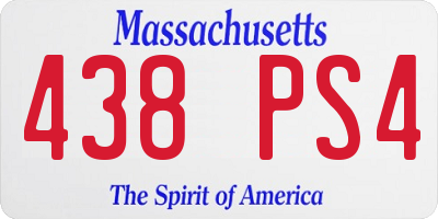 MA license plate 438PS4