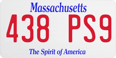 MA license plate 438PS9