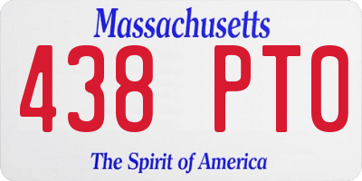 MA license plate 438PT0